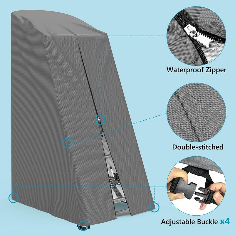 AKEfit Inversion Table Cover - Dustproof and Waterproof Inversion Equipment Protection Covers with Zipper,Fit Most Inverter Table-Indoor or Outdoor,28.3''L x 47''W x 63''H-Gray - Image 3